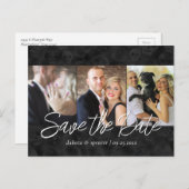 上品なスカル |ハロウィーン3写真デートを保存 案内ポストカード (正面/裏面)