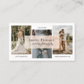 上品なスクロールピンクの名札結婚の写真家 名刺 (正面)