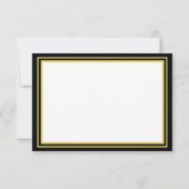 上品なスタイリッシュ黒と金ゴールドの卒業 サンキューカード (裏面)