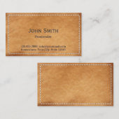 上品なステッチ革の校正 名刺 (正面/裏面)