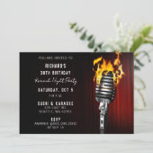 上品なステージマイク大人カラオケパーティー 招待状 (スタンド正面)