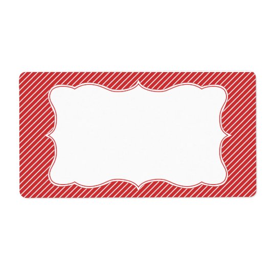 上品なストライプの住所 シール (正面)