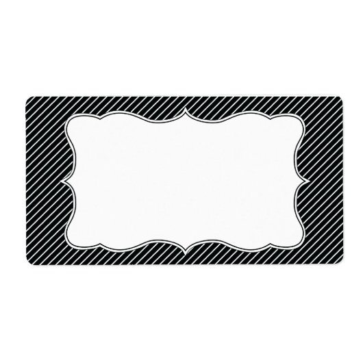 上品なストライプの住所 シール (正面)