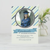 上品なストライプ写真招待状 招待状 (スタンド正面)