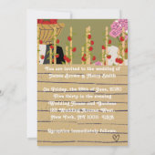 上品なストロベリーロマンチック結婚ノーブル 招待状 (裏面)