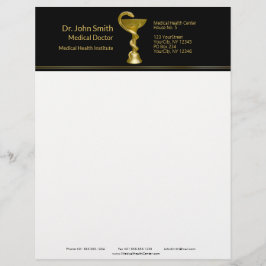 上品なスネークボウルメディカル衛生金ゴールドカドゥセウス レターヘッド