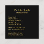 上品なスネークボウル衛生の医療金ゴールドカドゥセウス スクエア名刺 (裏面)