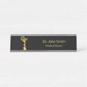 上品なスネークボウル衛生金ゴールド医学部幹部 デスクネームプレート (正面)