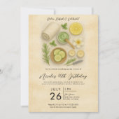 上品なスパの過激な美しいの日バースデーパーティー 招待状 (正面)