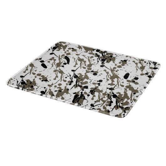 上品なスプラッシュとドリップアートガラス カッティングボード (角)