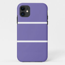 上品なスポーティワイドソフトパープルスリムホワイトストライプ iPhone 11 ケース