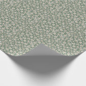 上品なセージ緑の白い手描き花のパターン。 ラッピングペーパー (角)