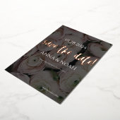 上品なセーブ・ザ・デート ローズゴールド フラワー 箔招待状 (回転した状態)