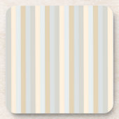 上品なソフトカラーのグレーの垂直ストライプ色 コースター (正面)