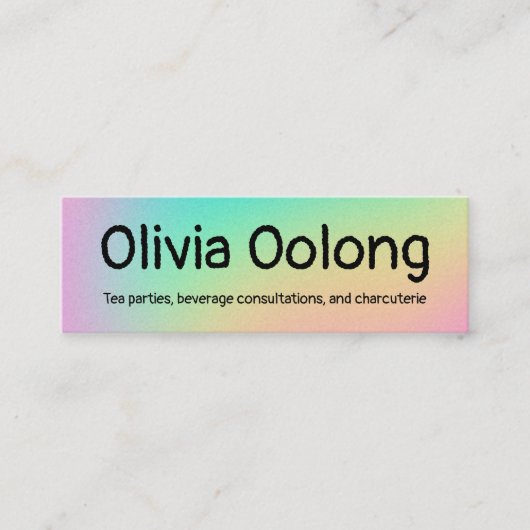 上品なソフト角柱状レインボーグラデーション スキニー名刺 (正面)