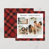 上品なタイポグラフィレッドフォトコラージュクリスマス シーズンカード (正面/裏面)