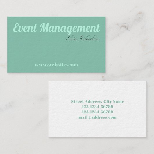 上品なターコイズの緑 名刺 (正面/裏面)