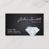 上品なダイヤモンドジュエラーダークビジネスカード 名刺 (正面)