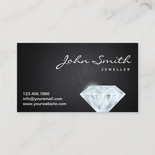 上品なダイヤモンドジュエラーダークビジネスカード 名刺 (正面)
