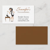 上品なダスティングのメイドハウス清掃サービス 名刺 (正面/裏面)