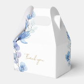 上品なダスティーブルーのモダンな花柄 コンフィメーション フェイバーボックス (裏面サイド)