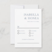 上品なダスティーブルーシルバーラメレースの結婚式出欠確認カード 出欠カード (裏面)