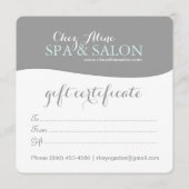 上品なダマスクのギフト券 (裏面)