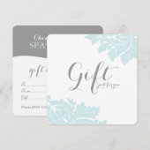 上品なダマスクのギフト券 (正面/裏面)