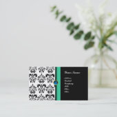 上品なダマスクモノグラム，ブラックサファイア 名刺 (スタンド正面)