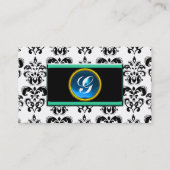 上品なダマスクモノグラム，ブラックサファイア 名刺 (裏面)