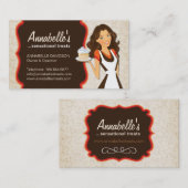 上品なダマスク織のベーカリーの名刺 名刺 (正面/裏面)