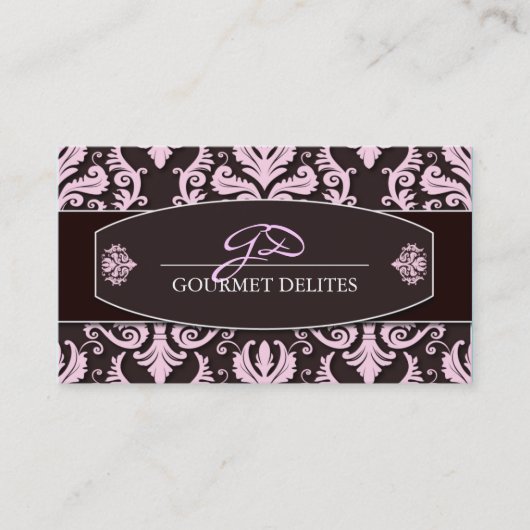 上品なダマスク織の名刺 名刺 (正面)