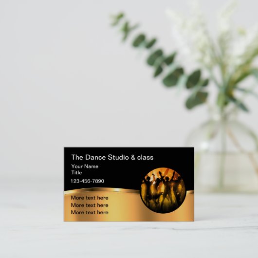 上品なダンススタジオとレッスン 名刺 (スタンド正面)