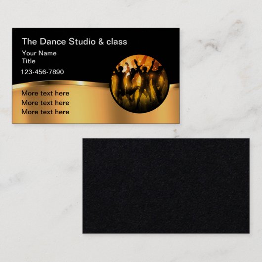上品なダンススタジオとレッスン 名刺 (正面/裏面)