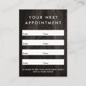 上品なダークウッドの木目にロゴのビジネス情報を追加 予約カード (正面)