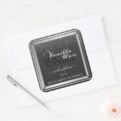 上品なダークグレー&シルバー製品のパッケージングラベル スクエアシール (封筒)