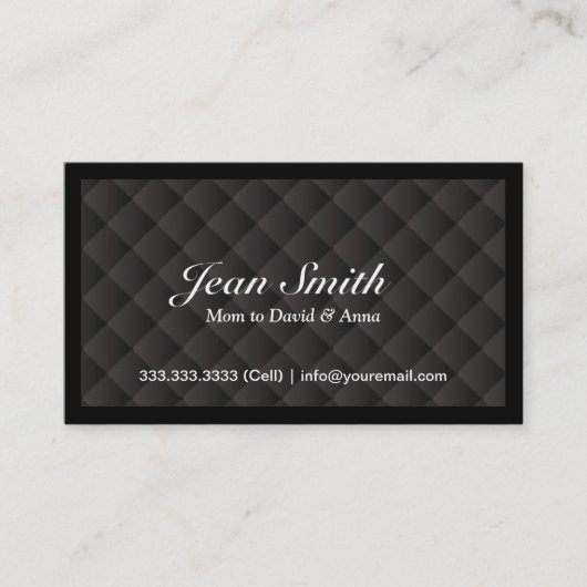 上品なダークダイヤモンドキルトモンマイカード コーリングカード (正面)