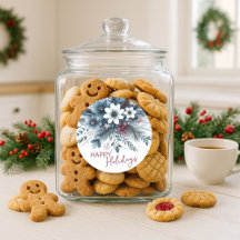 上品なダークテールブルーと赤の花環ホリデーシーズンの装飾