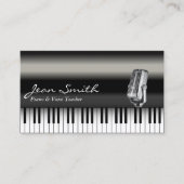 上品なダークピアノ&ボイス先生名刺 名刺 (正面)