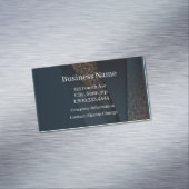 上品なダークブルーファブリックシティライト マグネット名刺 (インサイチュ)