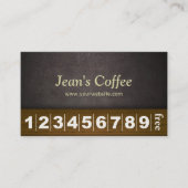 上品なダークレザーコーヒービジネスロイヤリティカード ロイヤリティカード (正面)