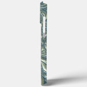 上品なティール(緑がかった色)ブルーグリーンペイズリーフローラアートパターン Case-Mate iPhoneケース (裏面 / 左)