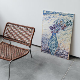 上品なテクスチャフローラ花瓶イラストレーション キャンバスプリント