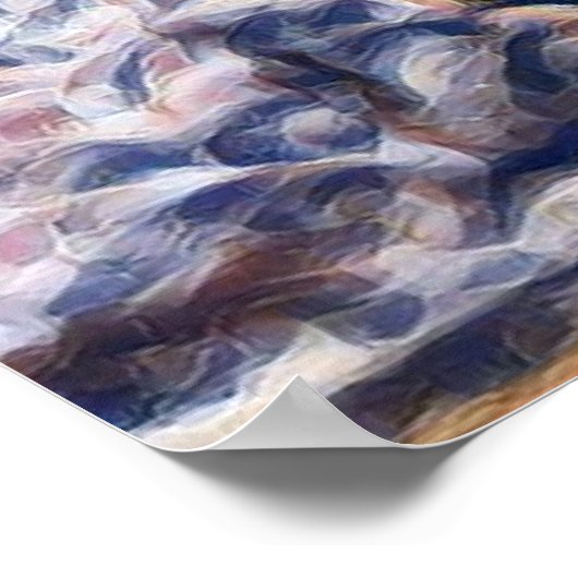 上品なテクスチャフローラ花瓶イラストレーション ポスター (角)