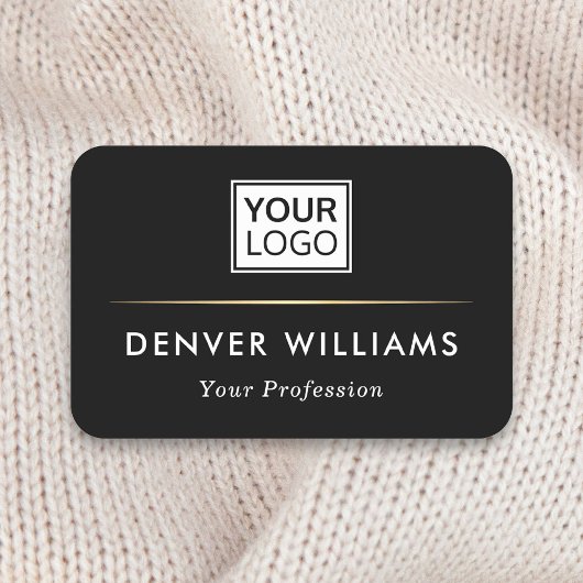 上品なディバイダカスタムーのロゴエレガントブラック 名札