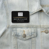 上品なディバイダカスタムーのロゴエレガントブラック 名札 (インサイチュ)