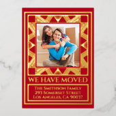 上品なデコシックなパーソナライズされた動きの発表 箔シーズンカード (正面)