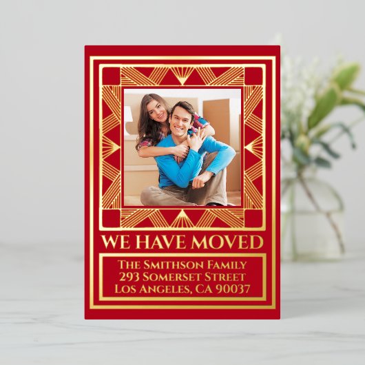 上品なデコシックなパーソナライズされた動きの発表 箔シーズンカード (立ち正面)