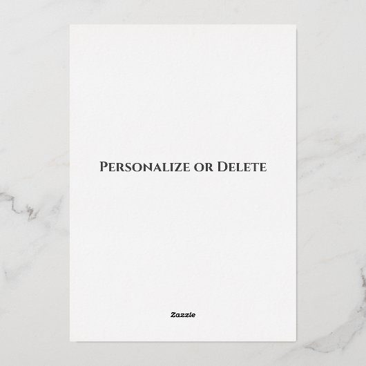 上品なデコシックなパーソナライズされた動きの発表 箔シーズンカード (裏面)