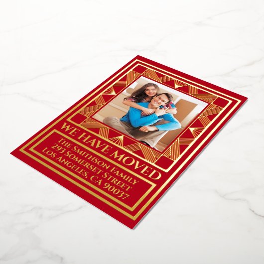 上品なデコシックなパーソナライズされた動きの発表 箔シーズンカード (回転した状態)